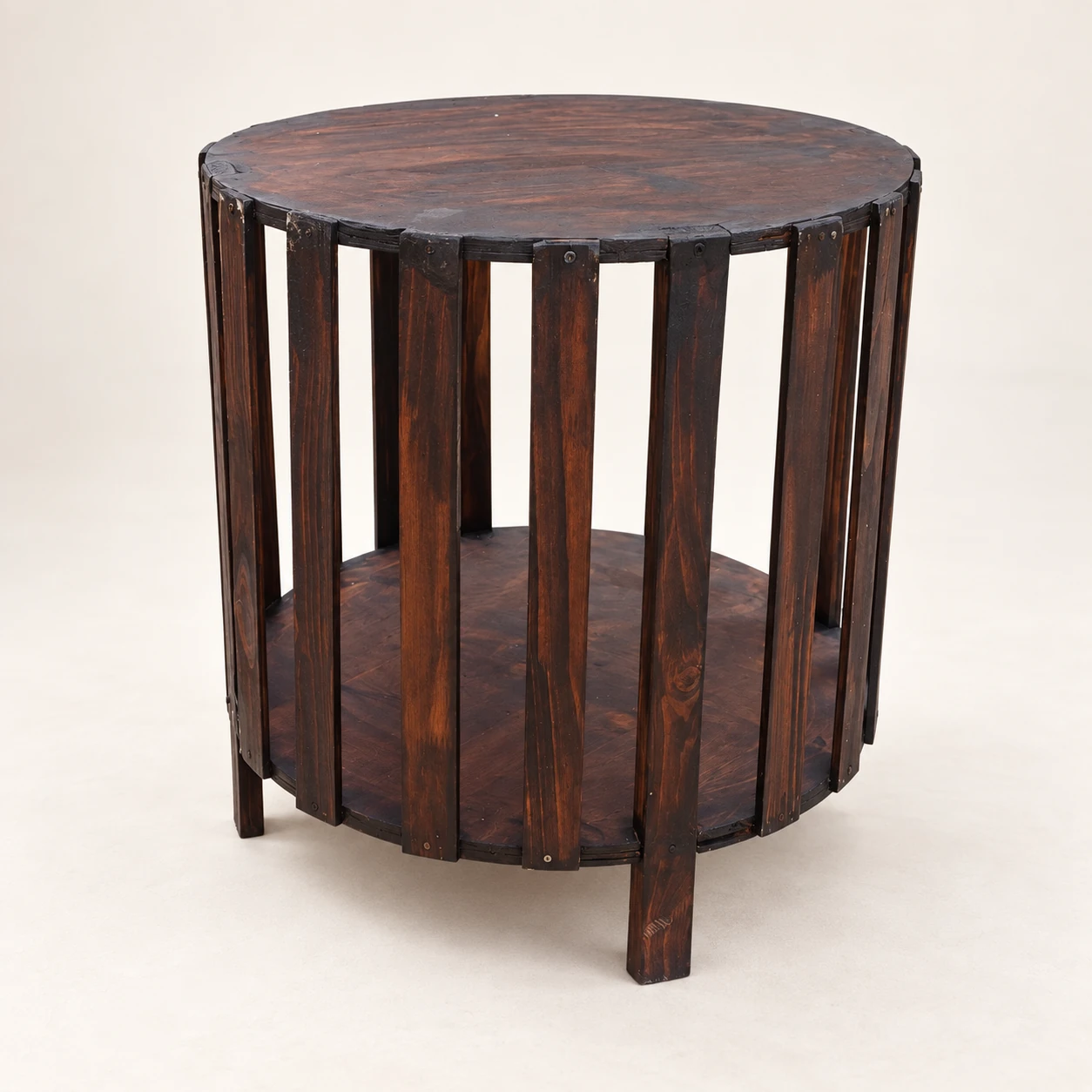 Shlala — Handcrafted cylindrical open-slat side table